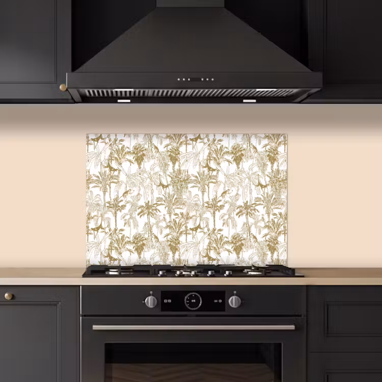 Paraschizzi cucina - Scimmie - Giungla - Astratto - Beige — 5