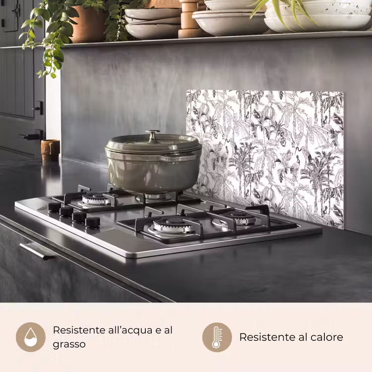 Paraschizzi cucina - Tigre - giungla - grigio — 2