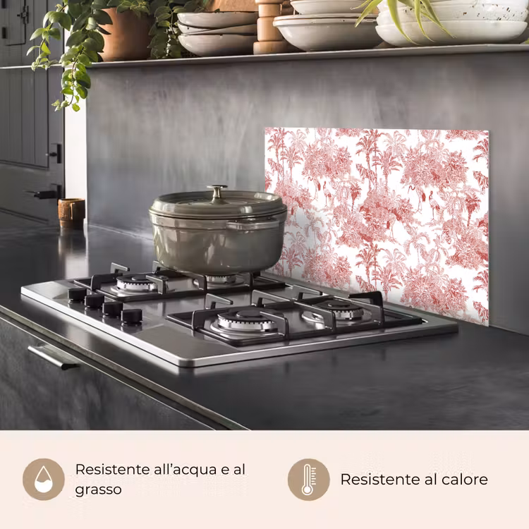 Paraschizzi cucina - Tigre - Giungla - Natura - Rosso — 2