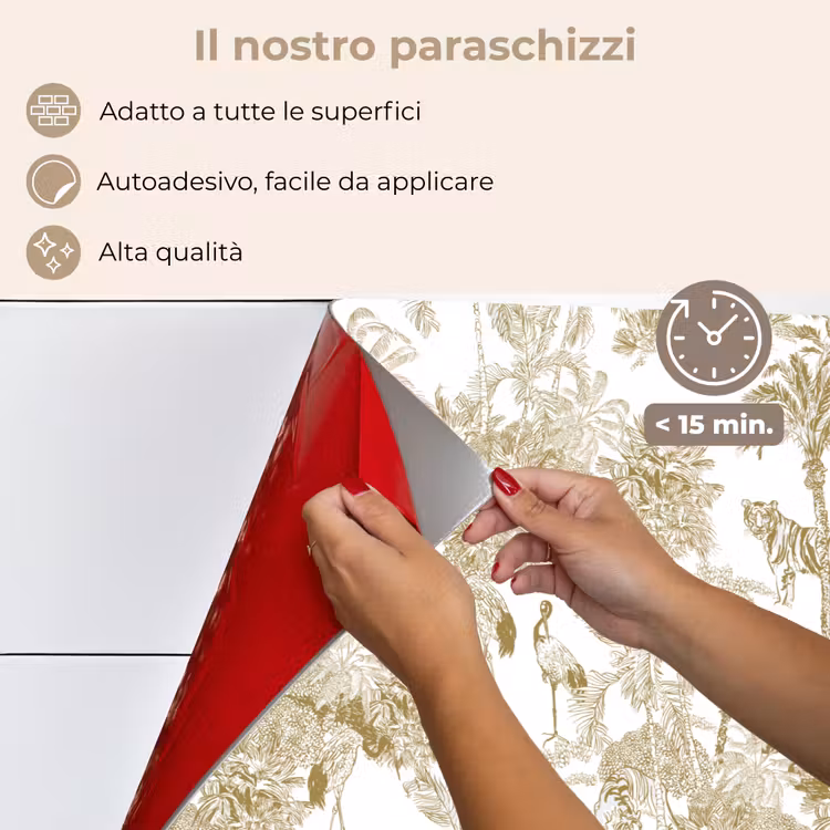 Paraschizzi cucina - Tigre - Giungla - Uccello - Beige — 4
