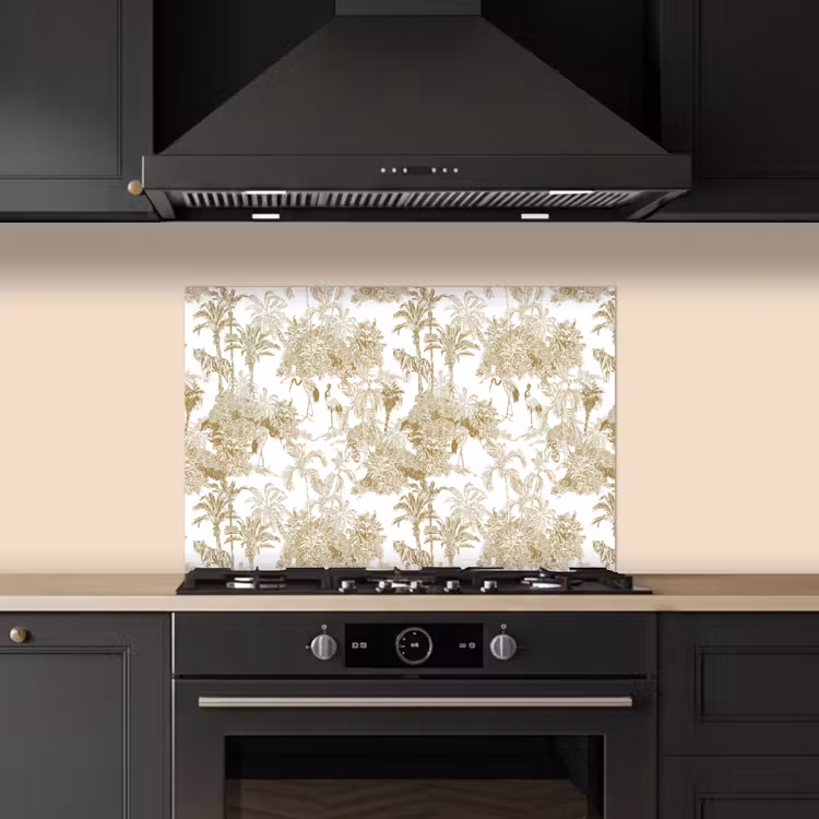 Paraschizzi cucina - Tigre - Giungla - Uccello - Beige — 5