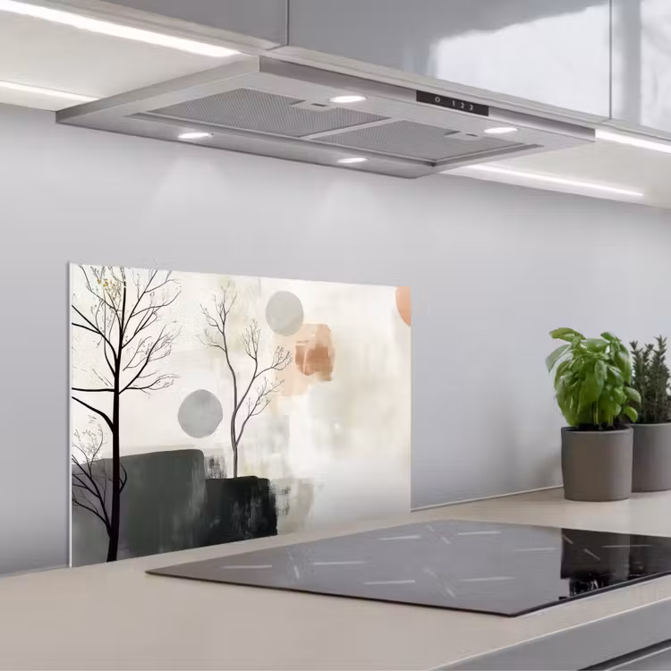 Paraschizzi cucina - Wabi sabi - Beige - Pianta — 1