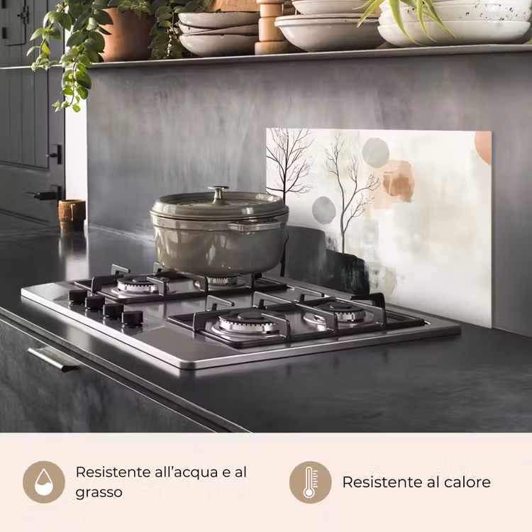 Paraschizzi cucina - Wabi sabi - Beige - Pianta — 2