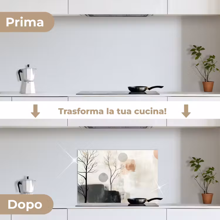 Paraschizzi cucina - Wabi sabi - Beige - Pianta — 7