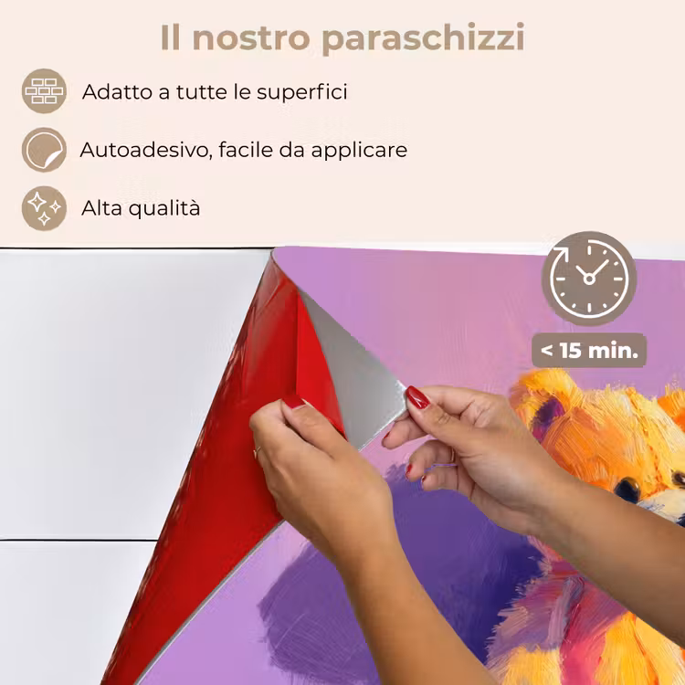 Paraschizzi cucina - Orsacchiotto - Ombra - Pennellate - Viola — 4