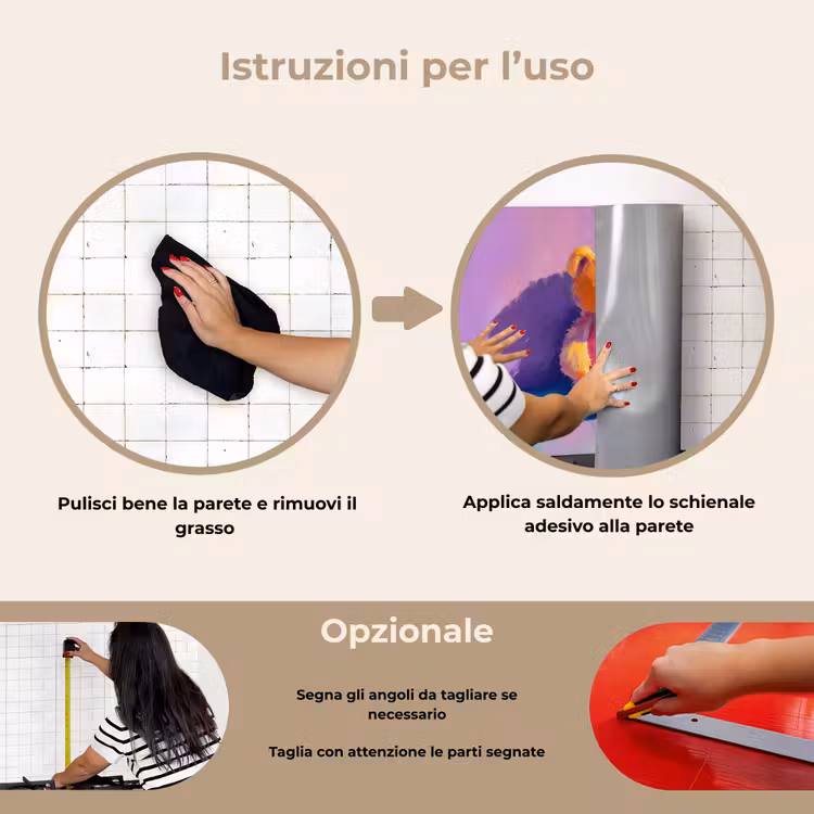 Paraschizzi cucina - Orsacchiotto - Ombra - Pennellate - Viola — 6