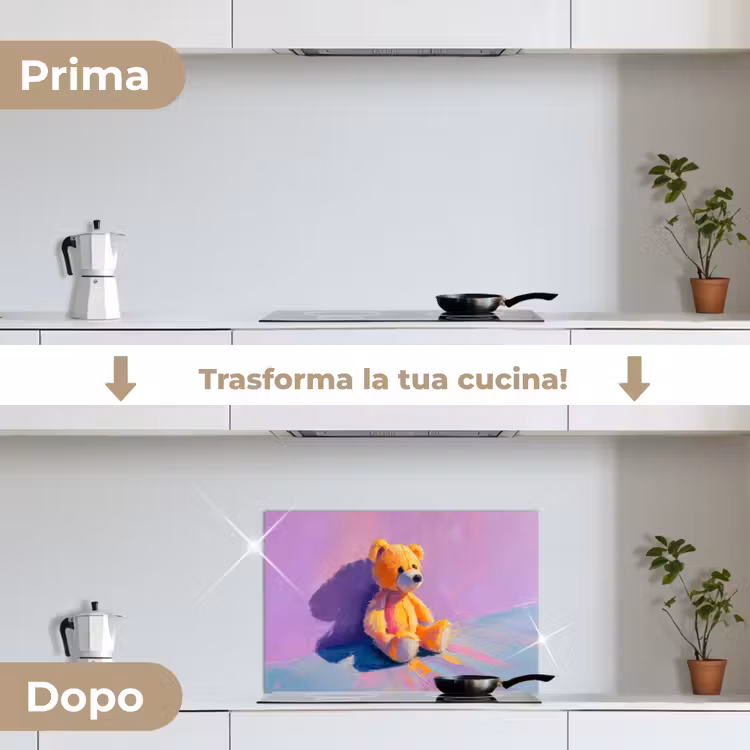 Paraschizzi cucina - Orsacchiotto - Ombra - Pennellate - Viola — 7