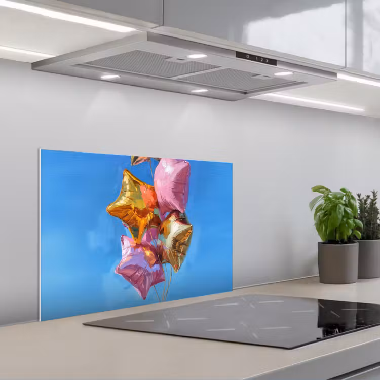Paraschizzi cucina - Palloncini - Oro - A forma di stella - Rosa — 1