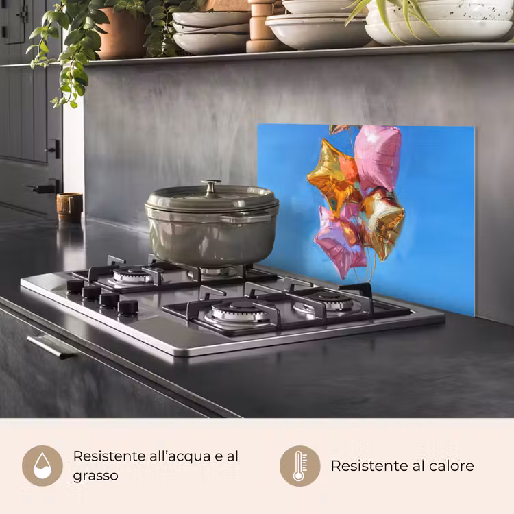 Paraschizzi cucina - Palloncini - Oro - A forma di stella - Rosa — 2