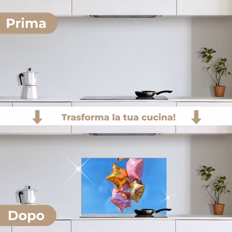 Paraschizzi cucina - Palloncini - Oro - A forma di stella - Rosa — 7