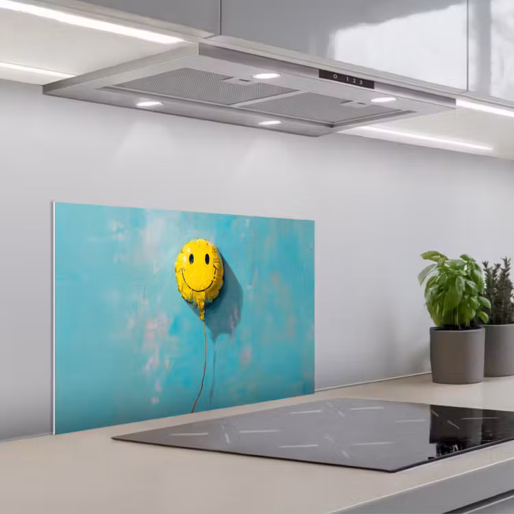 Paraschizzi cucina - Palloncino - Giallo - Smiley — 1