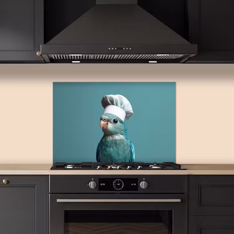 Paraschizzi cucina - Parrocchetto - Uccello - Cappello da cuoco - Carino — 5