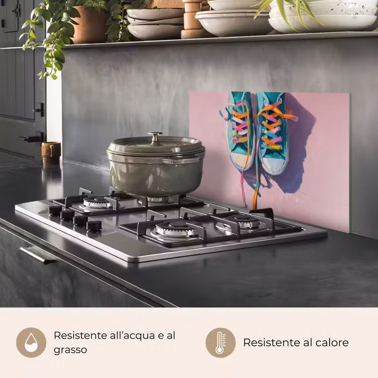 Paraschizzi cucina - Scarpe da ginnastica - Lacci - Colorate - Ombra — 2