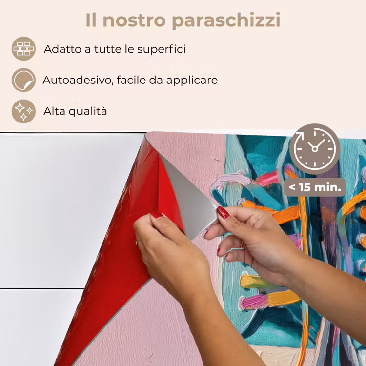 Paraschizzi cucina - Scarpe da ginnastica - Lacci - Colorate - Ombra — 4