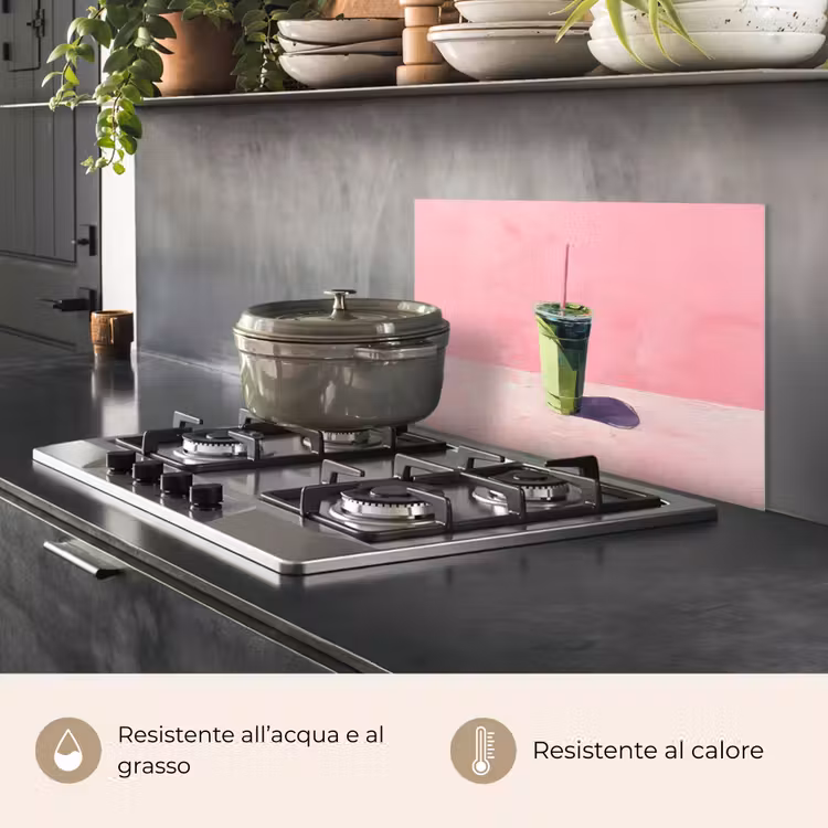 Paraschizzi cucina - Tazza - cannuccia - minimalista - verde — 2