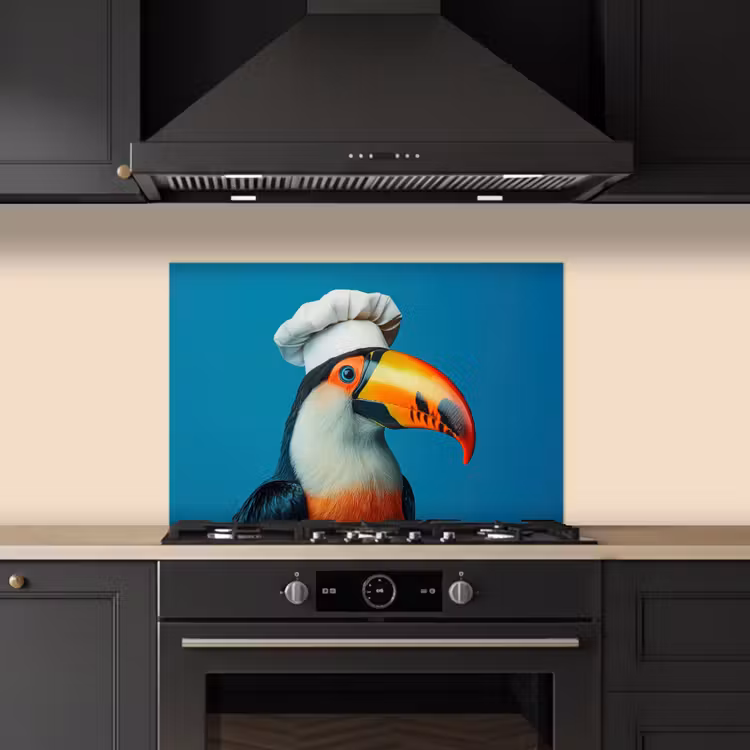 Paraschizzi cucina - Tucano - Pappagallo - Uccello - Cappello da cuoco — 5