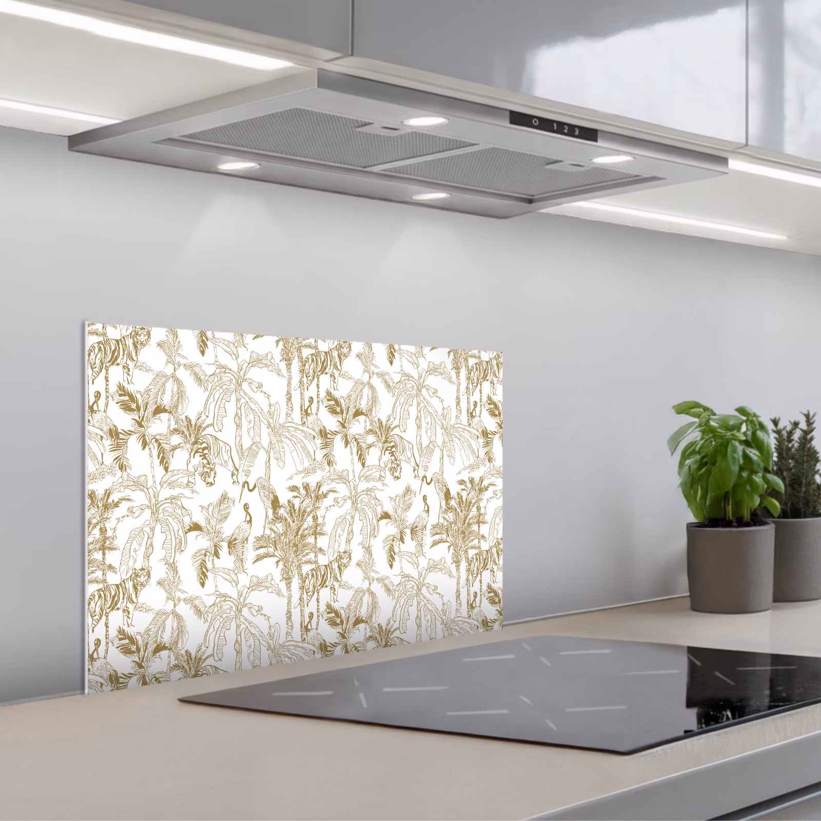 Paraschizzi cucina - Tigre - giungla - Beige — 1