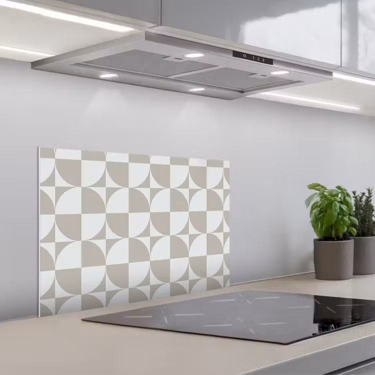 Paraschizzi cucina - Grigio chiaro - Bianco - Quadrato - Rotondo — 1