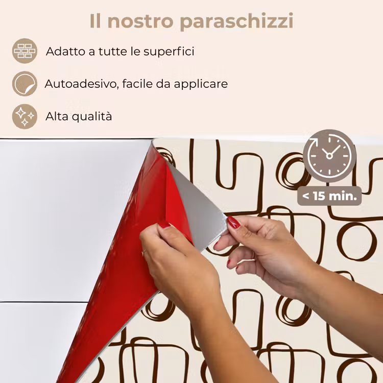 Paraschizzi cucina - Linee - Beige - Motivo - Marrone scuro — 4