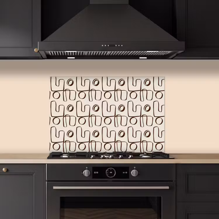 Paraschizzi cucina - Linee - Beige - Motivo - Marrone scuro — 5