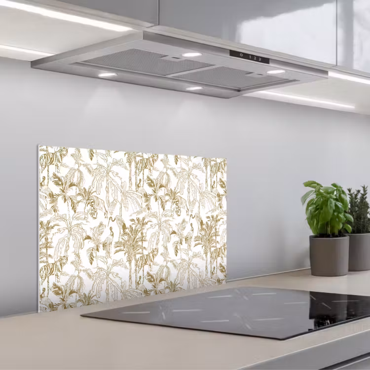 Paraschizzi cucina - Tigre - giungla - Beige — 1
