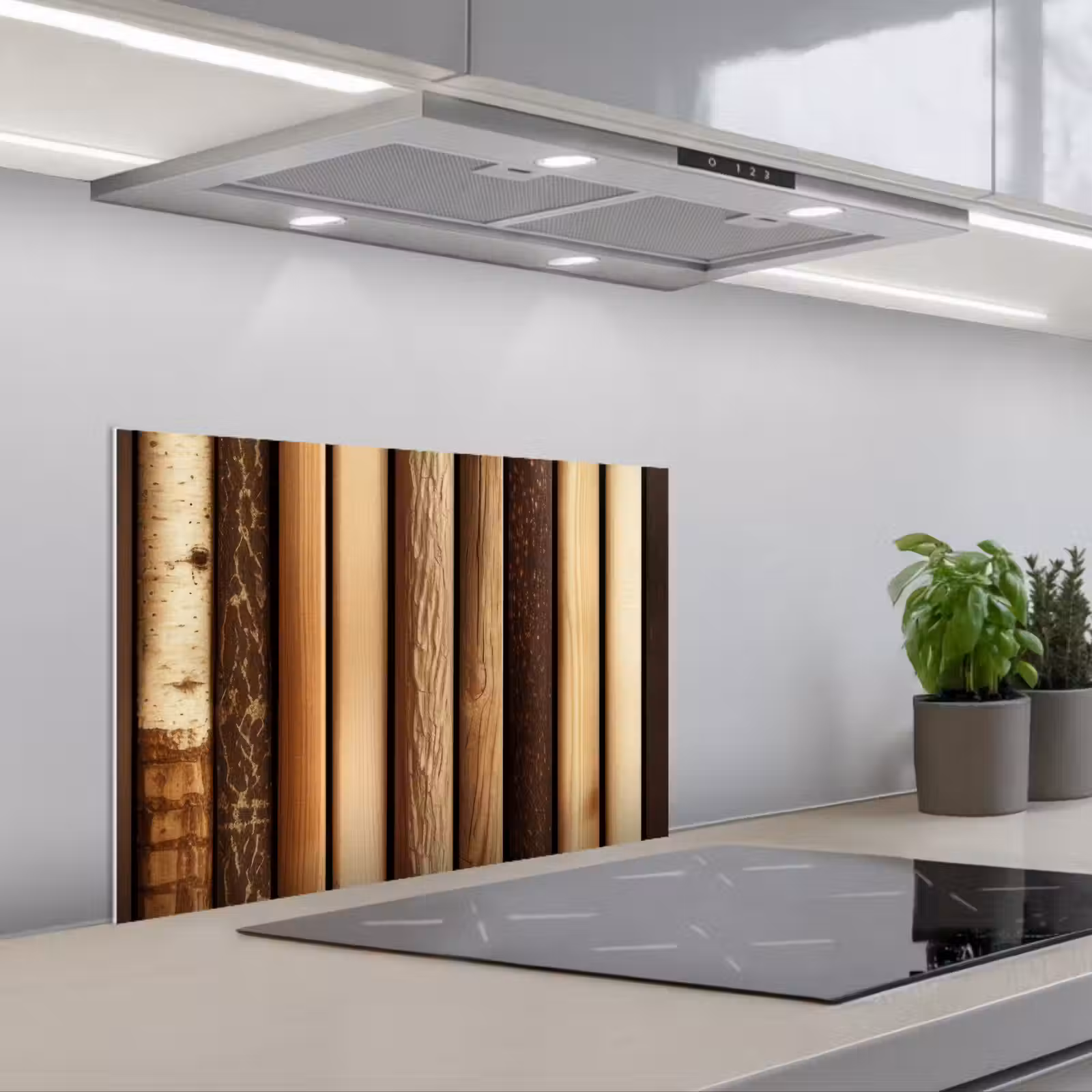 Paraschizzi cucina - Legno - Ripiani - Naturale — 1