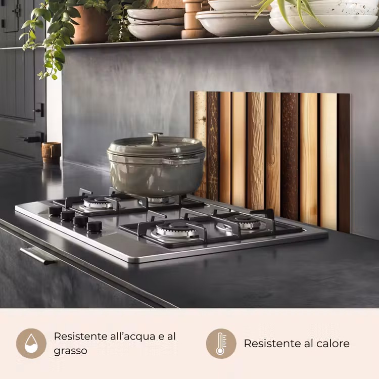 Paraschizzi cucina - Legno - Ripiani - Naturale — 2