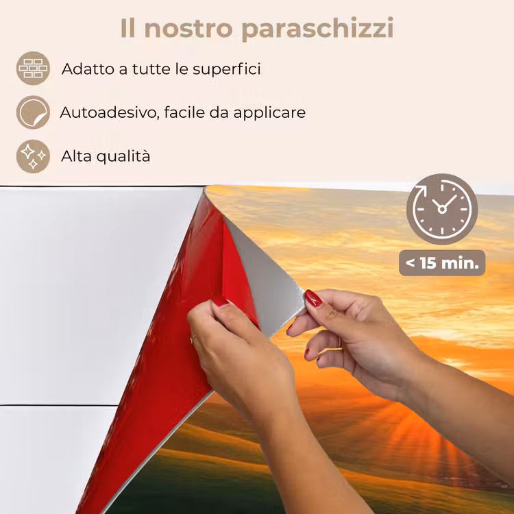 Paraschizzi cucina - Papaveri - Fiori - Colline - Tramonto — 4