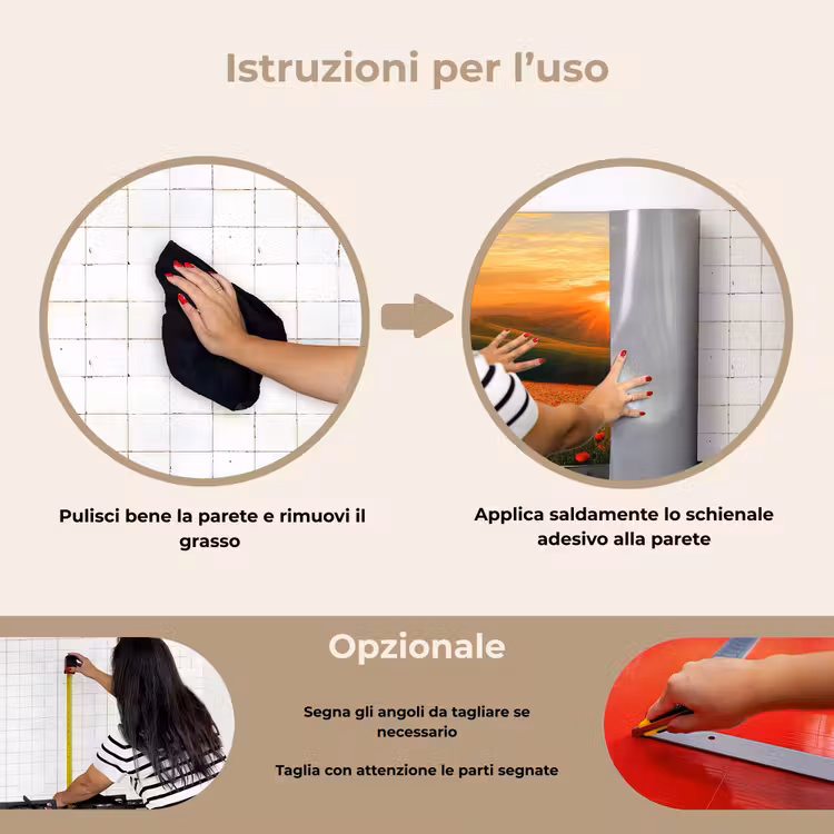 Paraschizzi cucina - Papaveri - Fiori - Colline - Tramonto — 6
