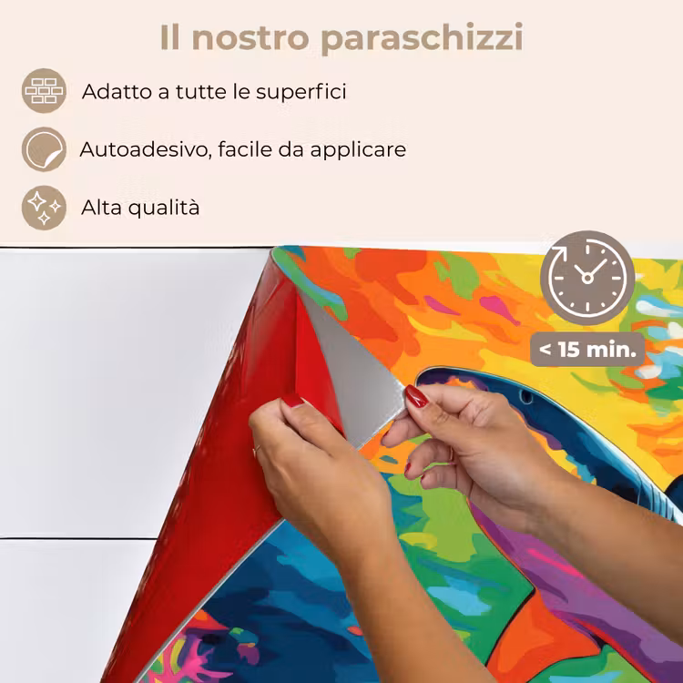 Paraschizzi cucina - Squalo - Barriera corallina - Astratto - Colorato — 4
