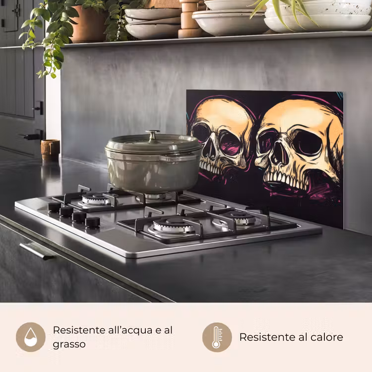 Paraschizzi cucina - Teschi - Graffiti - Neon — 2