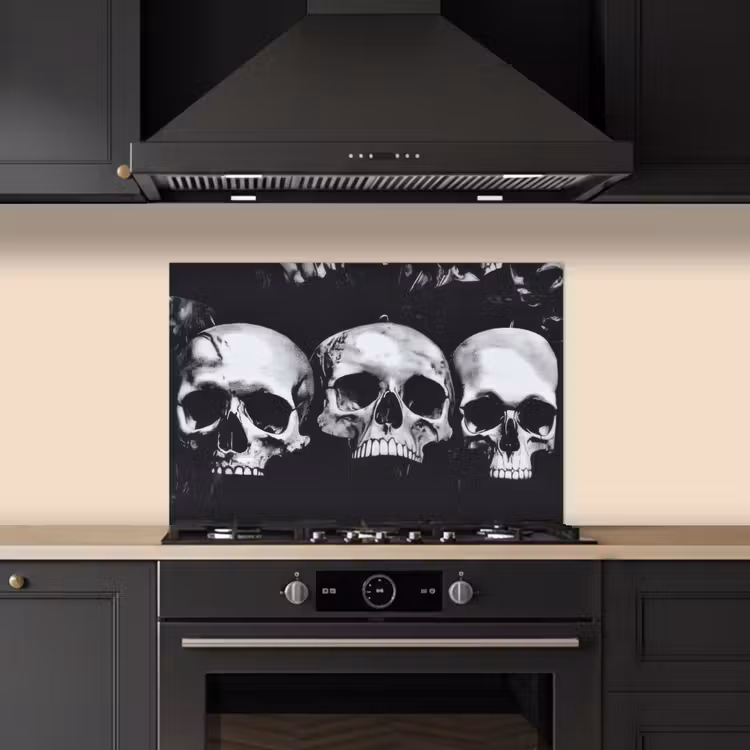 Paraschizzi cucina - Teschi - Nero - Contrasto — 5