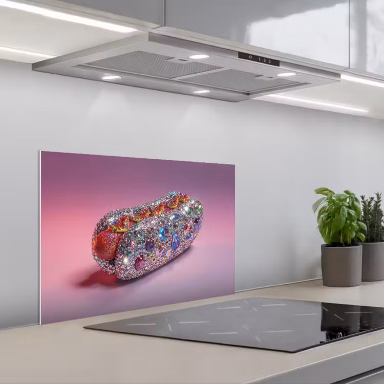 Paraschizzi cucina - Hot dog - Strass - Glitter - Viola — 1