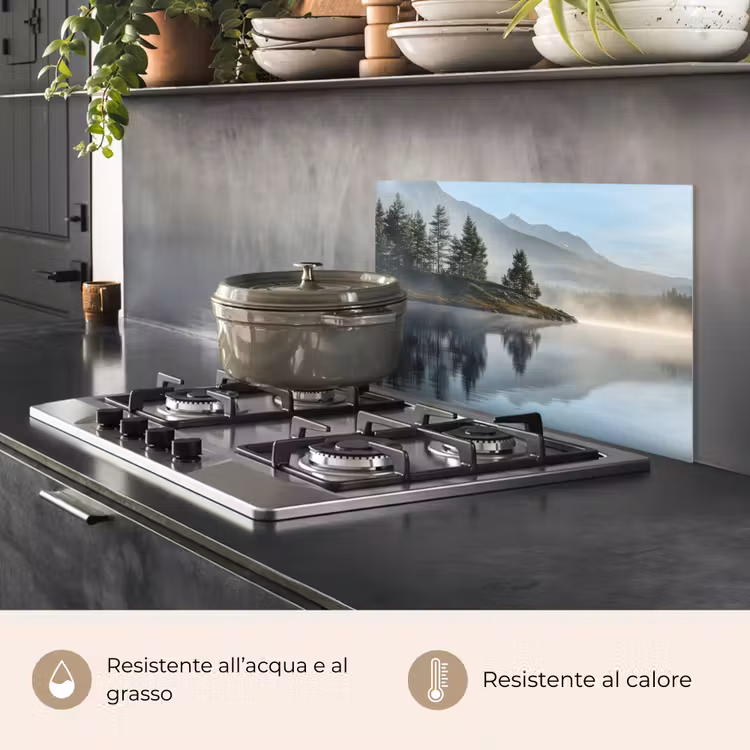 Paraschizzi cucina - Lago - Nebbia - Montagne - Paesaggio — 2