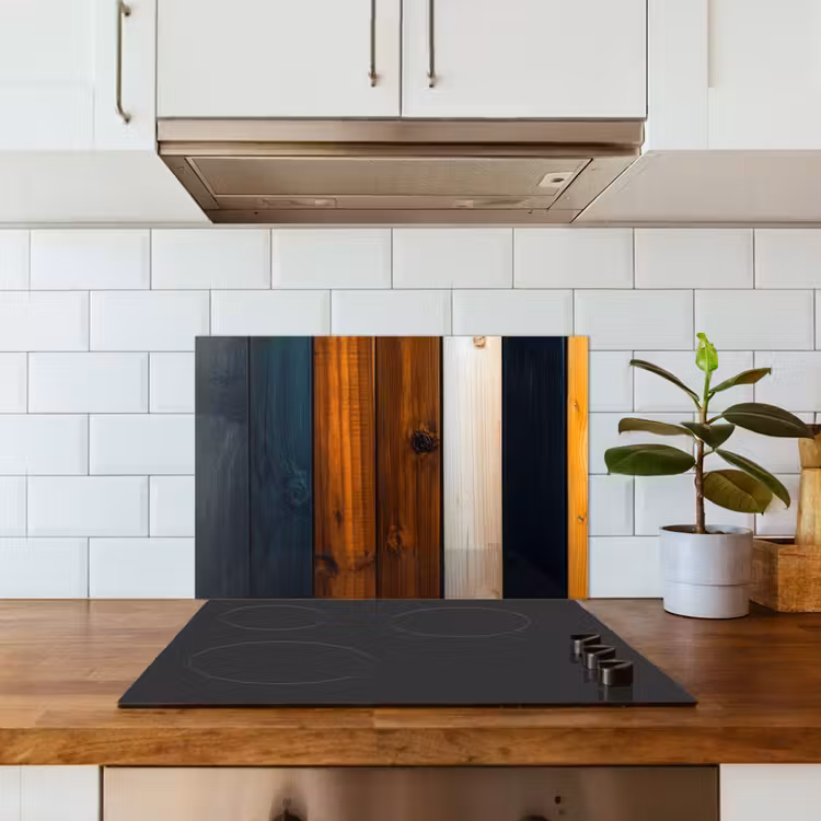 Paraschizzi cucina - Legno - Ripiani - Scuro - Caldo — 3