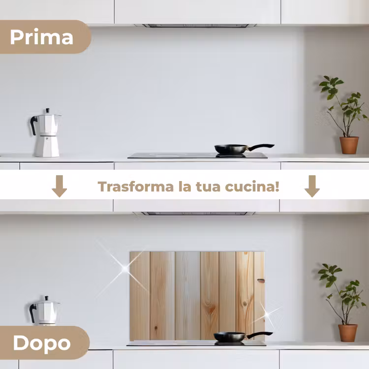 Paraschizzi cucina - Legno - Scaffali - Luce — 7