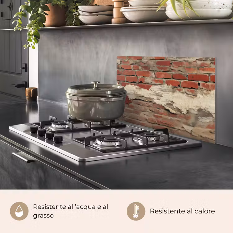Paraschizzi cucina - Muro - Mattone - Intemperie — 2