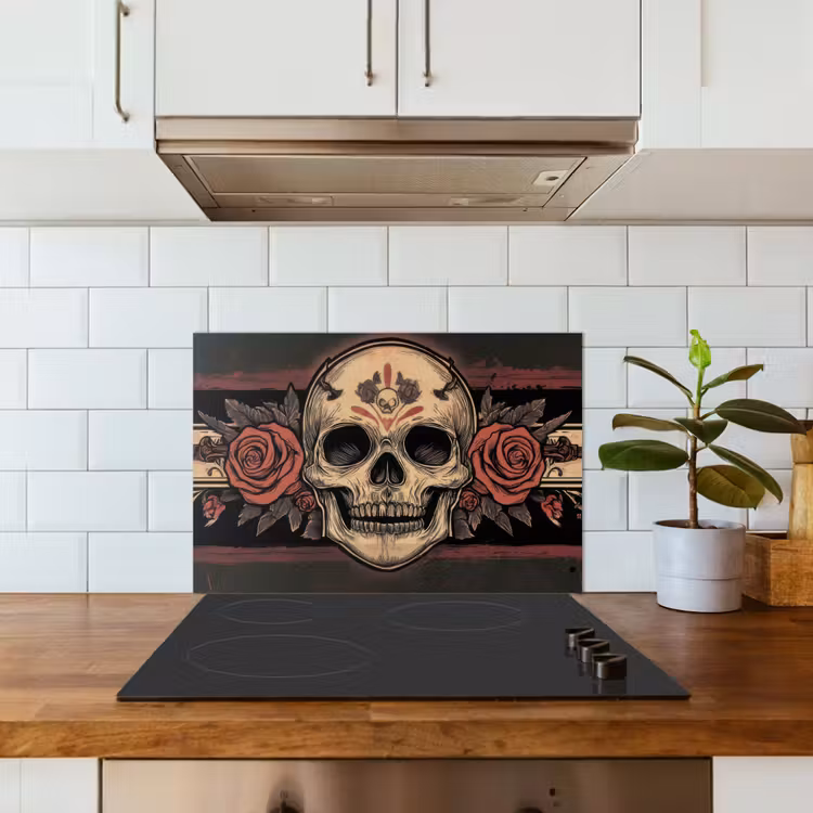 Paraschizzi cucina - Teschio - Rose - Gotico — 3