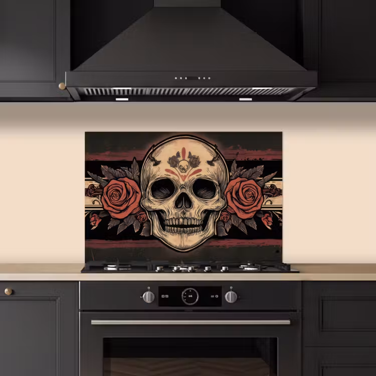 Paraschizzi cucina - Teschio - Rose - Gotico — 5