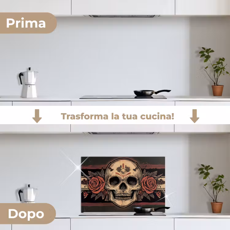 Paraschizzi cucina - Teschio - Rose - Gotico — 7