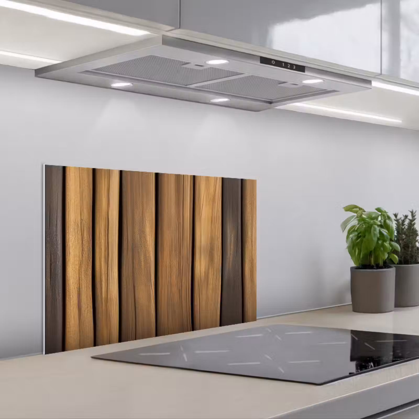 Paraschizzi cucina - Legno - Tavole - Toni naturali — 1
