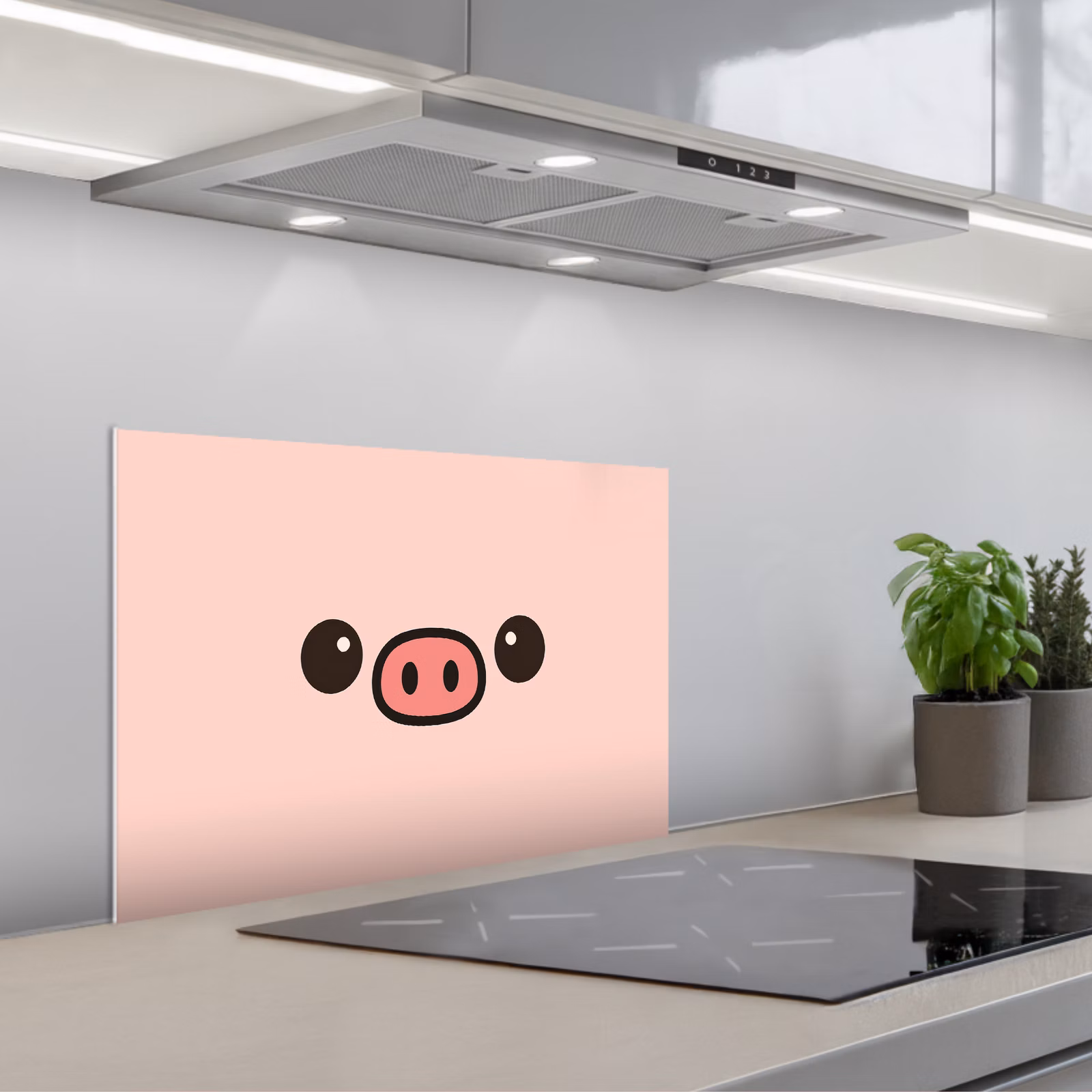 Paraschizzi cucina - Maiale - Rosa - Minimalista — 1