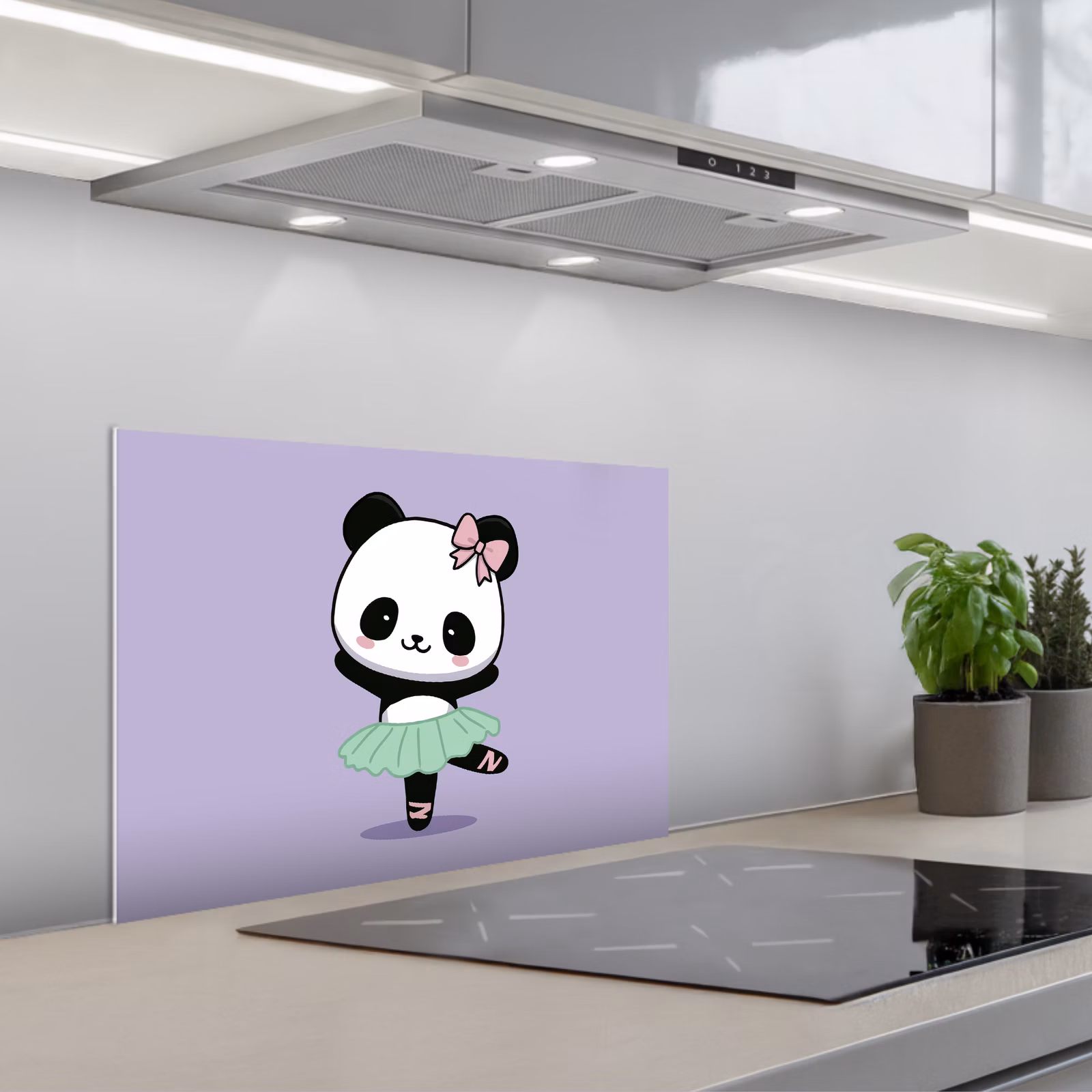 Paraschizzi cucina - Panda - Viola - Ornato - Kawaii — 1