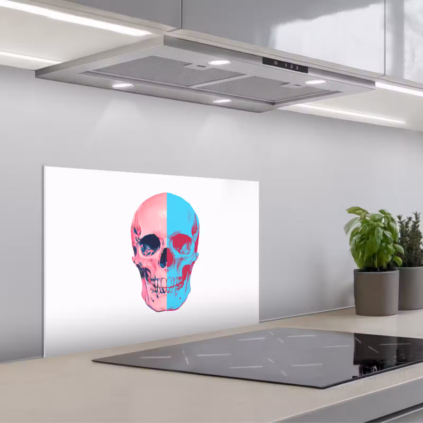 Paraschizzi cucina - Teschio - Grafica - Rosa - Diviso — 1