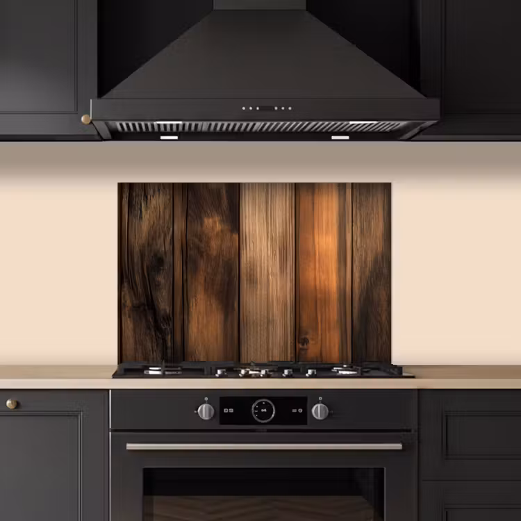 Paraschizzi cucina - Legno - Rustico - Tavole scure — 5