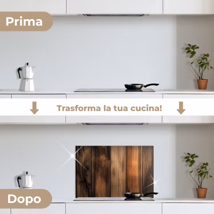 Paraschizzi cucina - Legno - Rustico - Tavole scure — 7