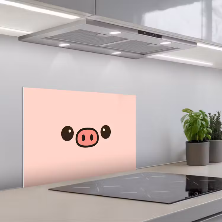 Paraschizzi cucina - Maiale - Rosa - Minimalista — 1