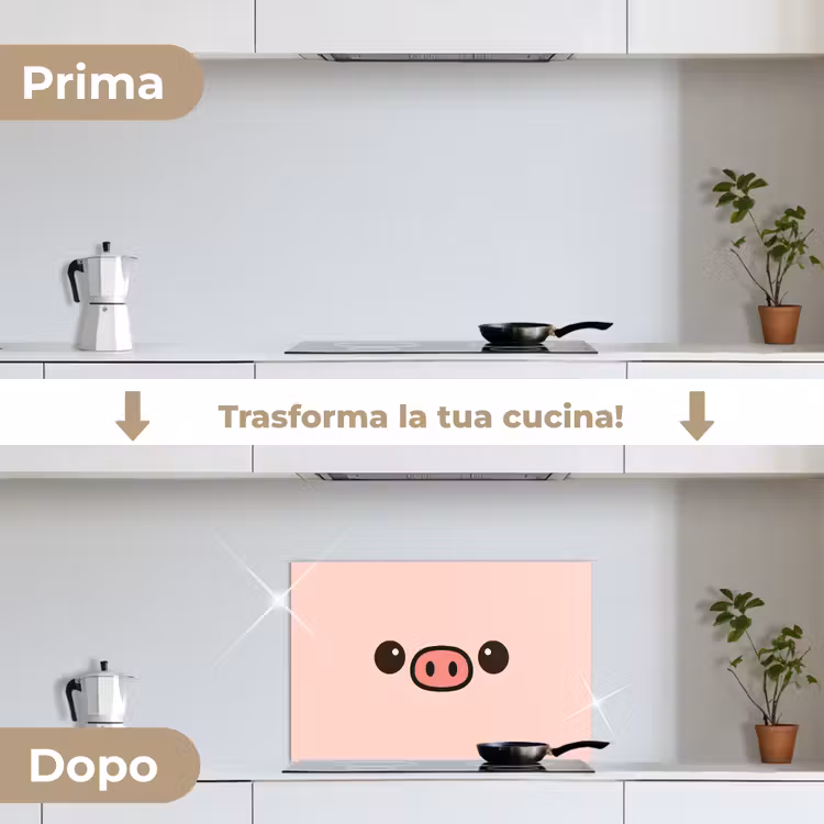Paraschizzi cucina - Maiale - Rosa - Minimalista — 7