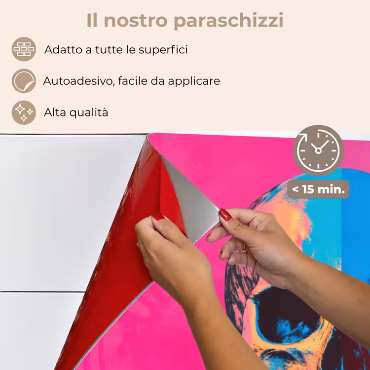 Paraschizzi cucina - Neon - Blu - Pop-art - Teschio — 4