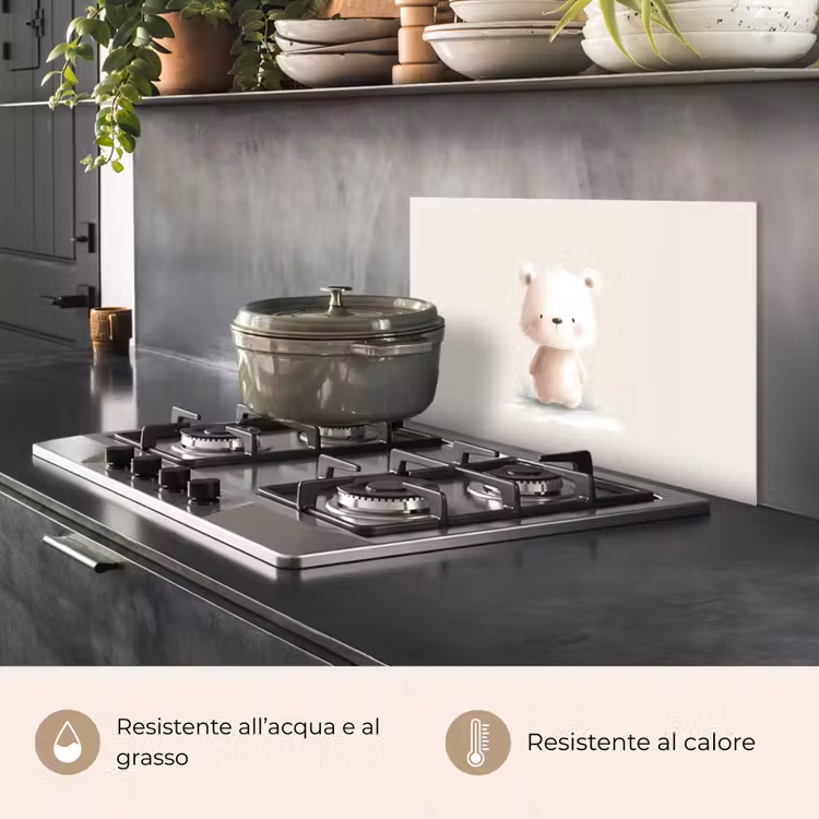 Paraschizzi cucina - Orso - Fiocco di neve - Bianco - Fluffy — 2